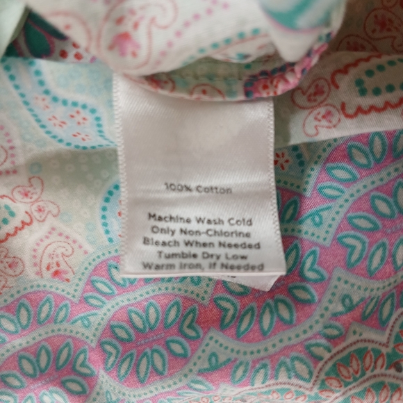 Talbots Petite Split Neck Tunic Blouse Multicolor Paisley Print – Size S - Picture 6 of 8